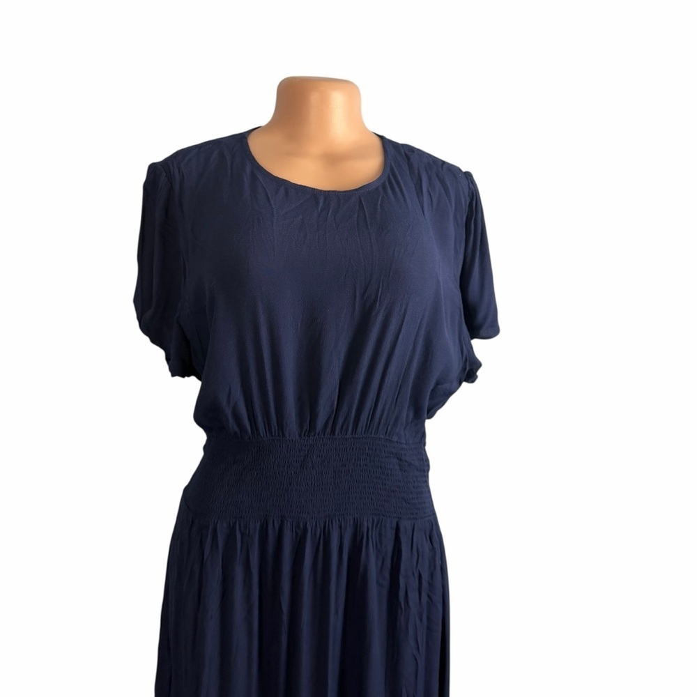 Wilfred Navy Blue Maxi Dress with Smocked Waist - Picture 3 of 13